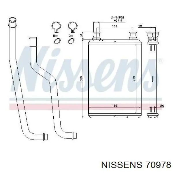 Радиатор печки 70978 Nissens