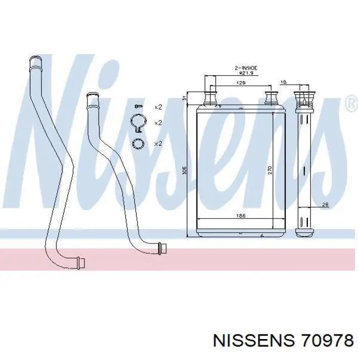 Radiador de calefacción 70978 Nissens