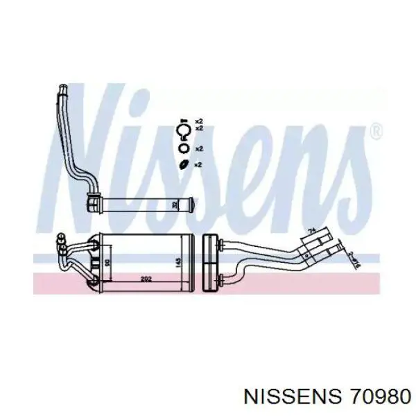 70980 Nissens радиатор печки