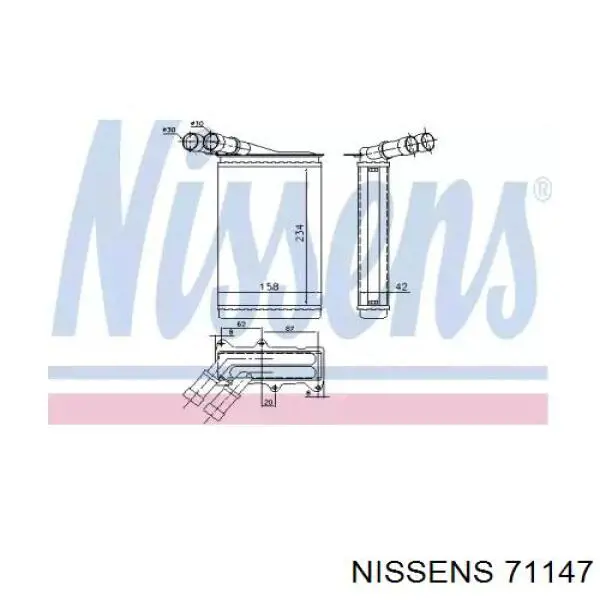 71147 Nissens радиатор печки