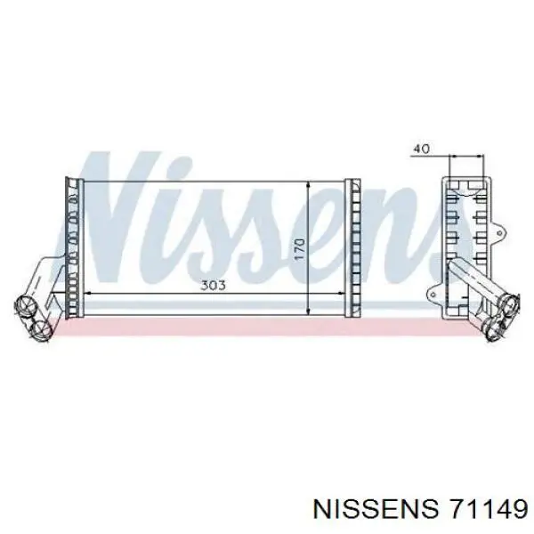 Радиатор печки 71149 Nissens