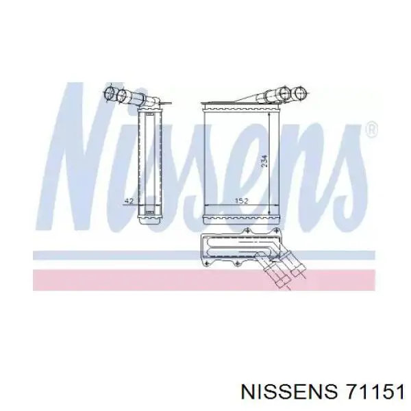 Радиатор печки 71151 Nissens