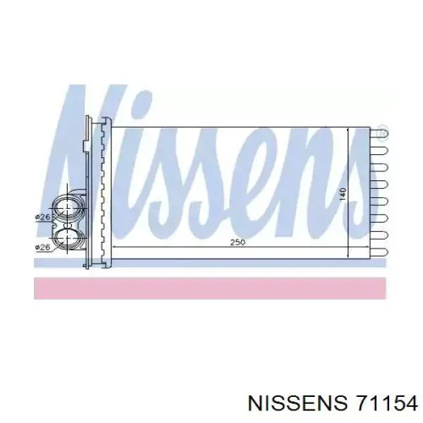 71154 Nissens радиатор печки