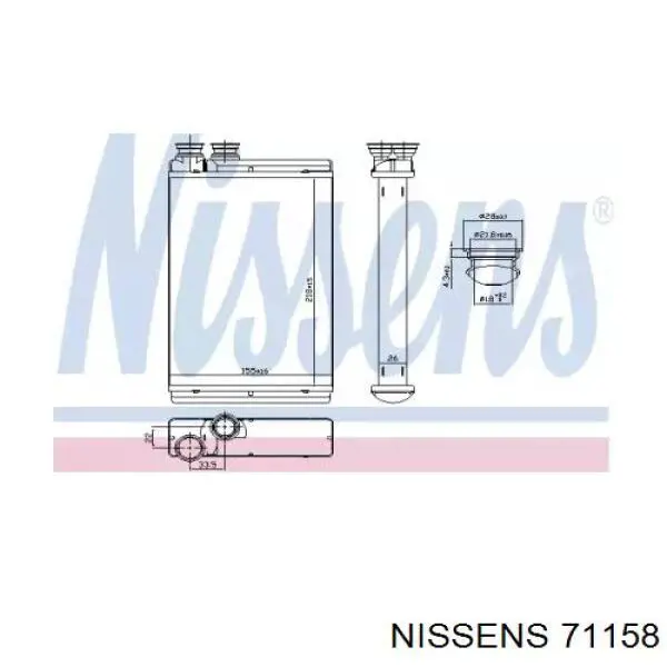 Radiador de calefacción 71158 Nissens