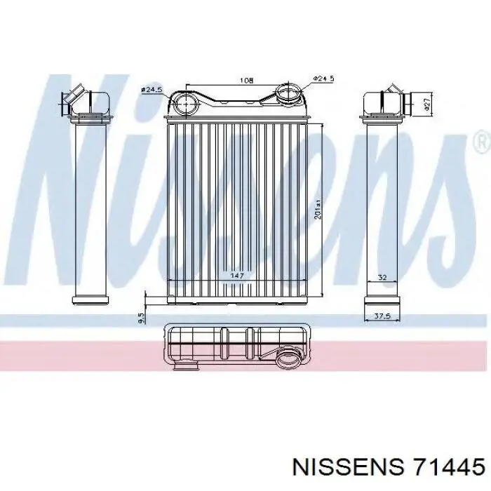 Radiador de calefacción 71445 Nissens