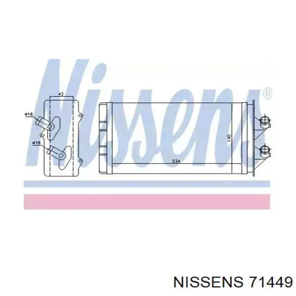 Радиатор печки 71449 Nissens