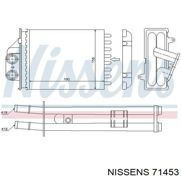 Радиатор печки 71453 Nissens