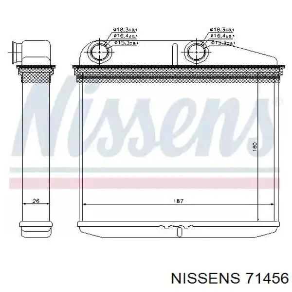 71456 Nissens radiador de forno (de aquecedor)