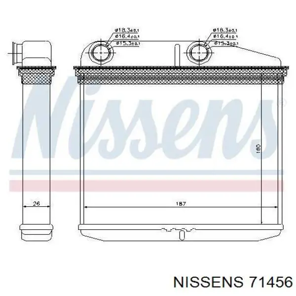 Радиатор печки (отопителя) Nissens 71456 цена, от 45.76 USD