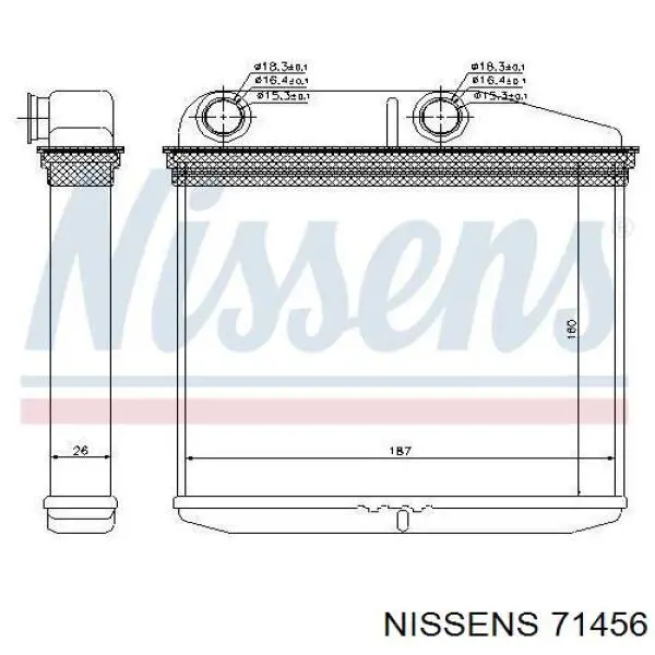 Radiador de calefacción 71456 Nissens