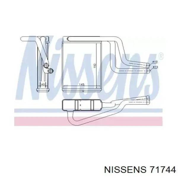 Купить 71744 Nissens Радиатор печки