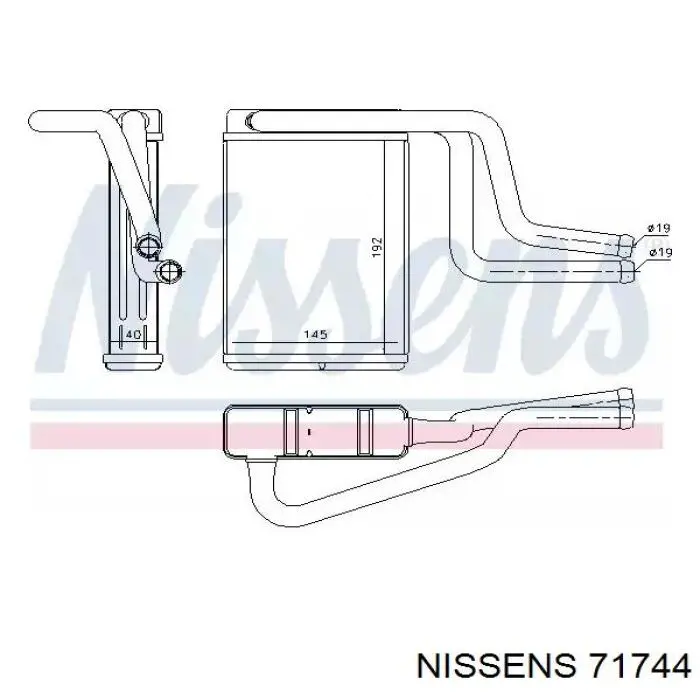 Радиатор отопителя Nissens 71744