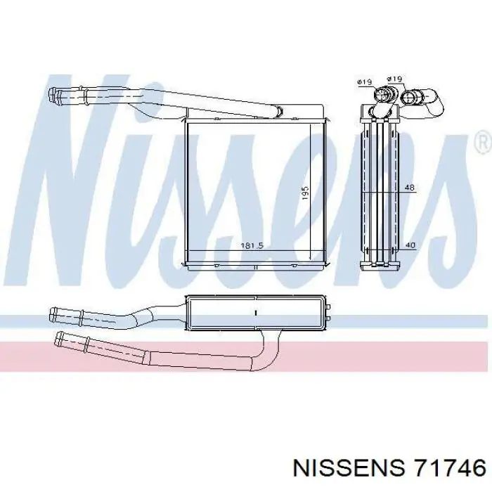 Радиатор печки 71746 Nissens