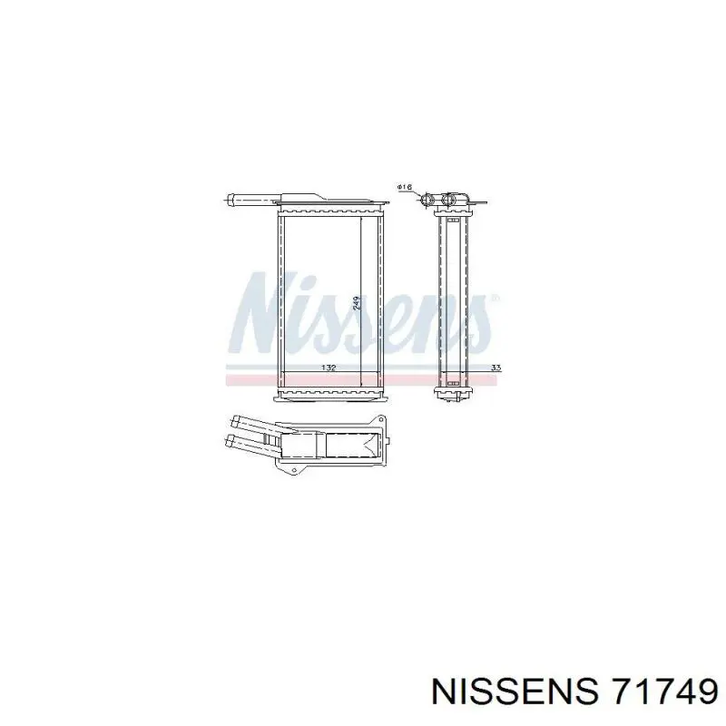 Радиатор печки 71749 Nissens