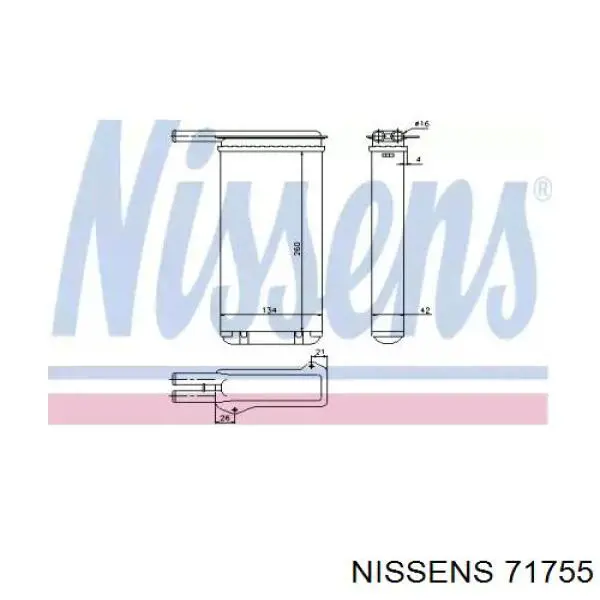 Radiador de calefacción 71755 Nissens