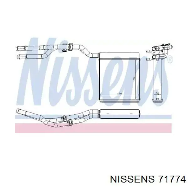 71774 Nissens radiador de forno (de aquecedor)