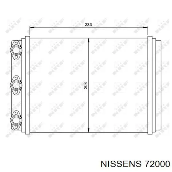 Радиатор печки (отопителя) Nissens 72000