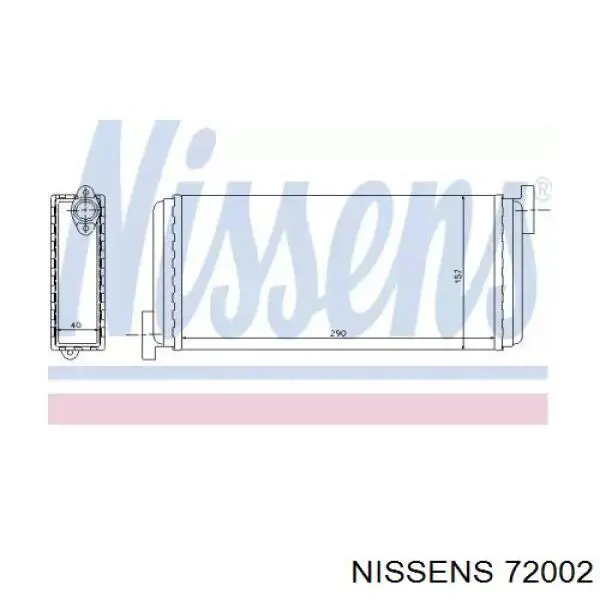 Радиатор печки 72002 Nissens