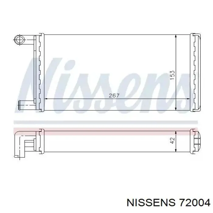 Радиатор печки (отопителя) Nissens 72004 цена, от 28.98 USD
