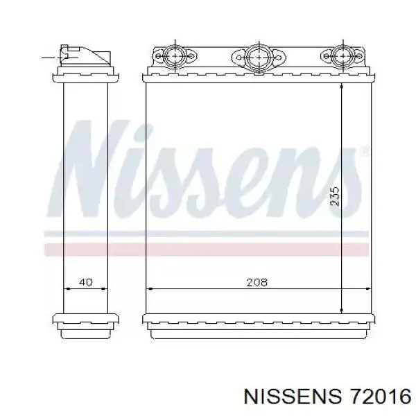 72016 Nissens радиатор печки