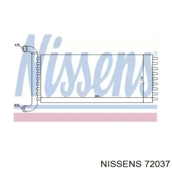 Радиатор печки 72037 Nissens