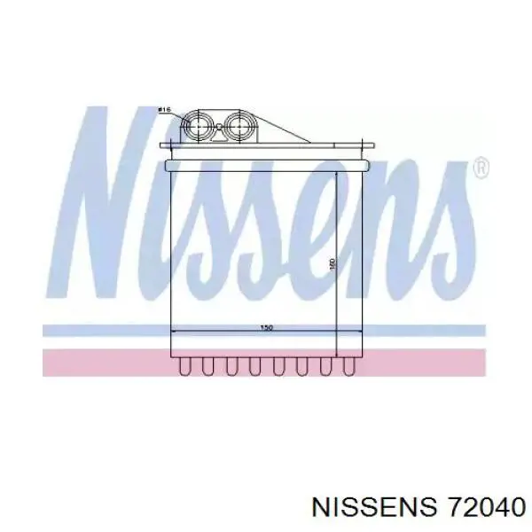 Радиатор печки (отопителя) задний Nissens 72040