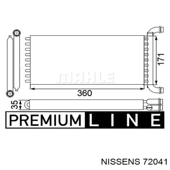 Радиатор печки (отопителя) NISSENS 72041