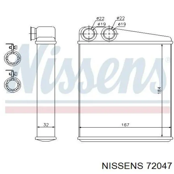 72047 Nissens радиатор печки