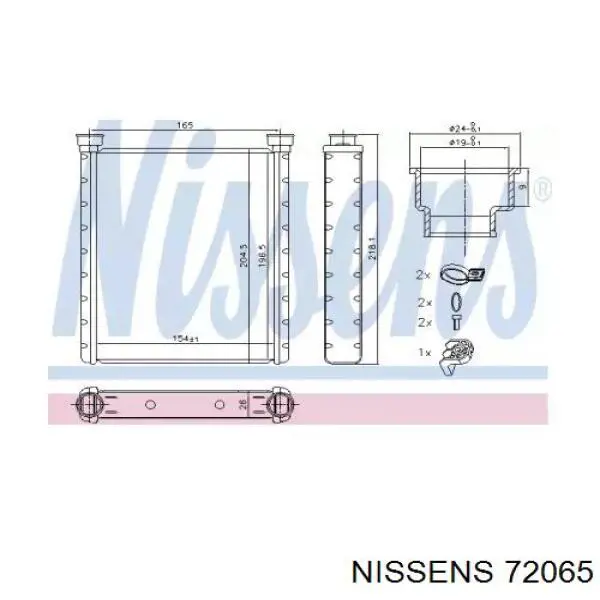 72065 Nissens radiador de forno (de aquecedor)