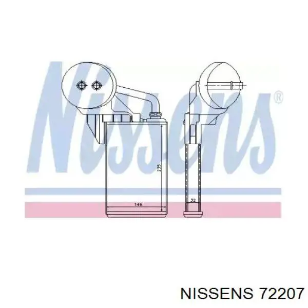 Купить 72207 Nissens Радиатор печки