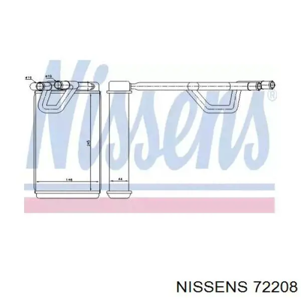 Радиатор печки 72208 Nissens