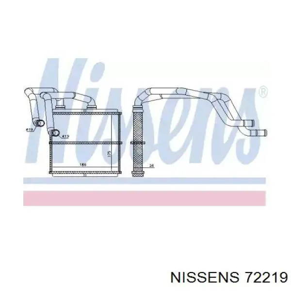 Радиатор печки (отопителя) Nissens 72219 цена, от 69.64 USD