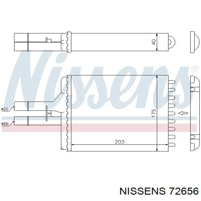 Радиатор печки 72656 Nissens