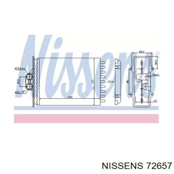Радиатор печки 72657 Nissens