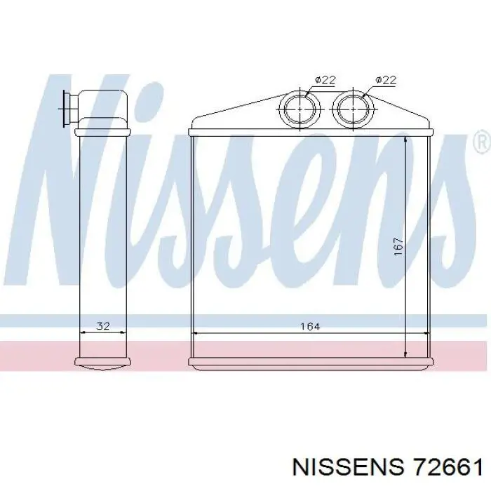 Radiador de calefacción 72661 Nissens