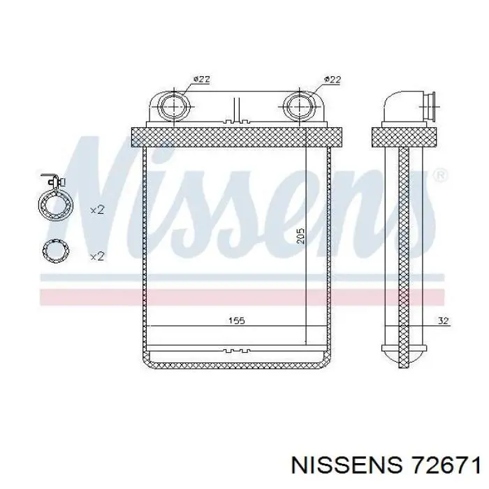 Купить 72671 Nissens Радиатор печки