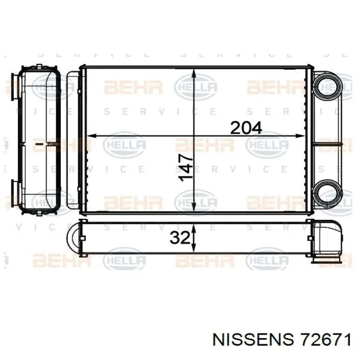 Радиатор печки 72671 Nissens