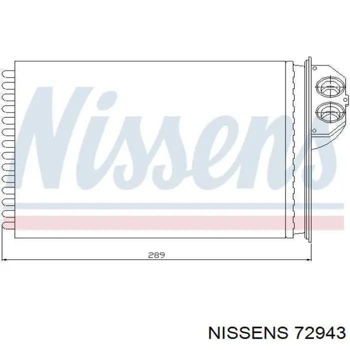 Радиатор печки (отопителя) Nissens 72943