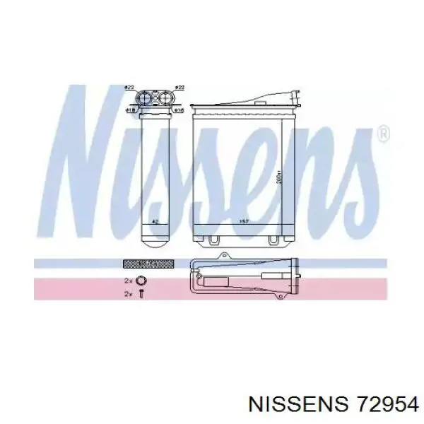 72954 Nissens radiador de forno (de aquecedor)