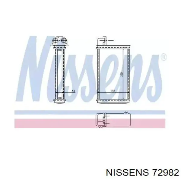 Радиатор печки 72982 Nissens