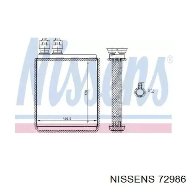 Radiador de calefacción 72986 Nissens