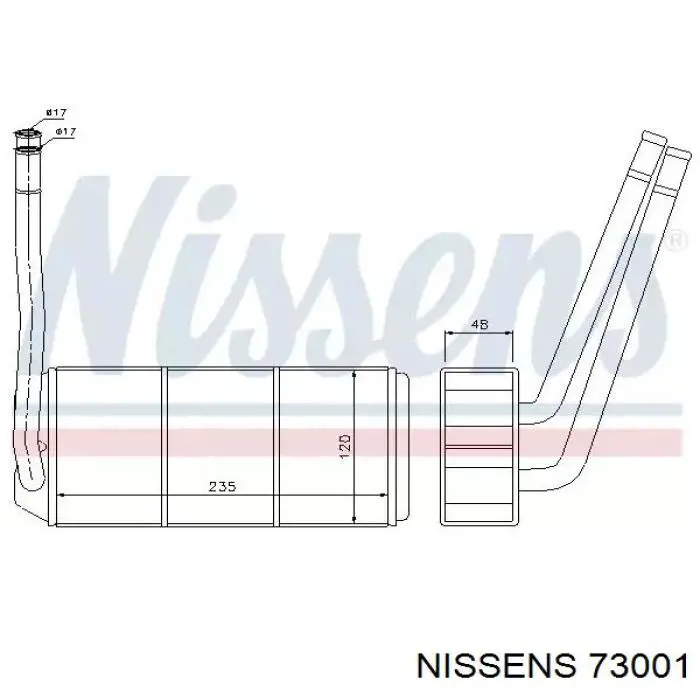 Радиатор печки 73001 Nissens