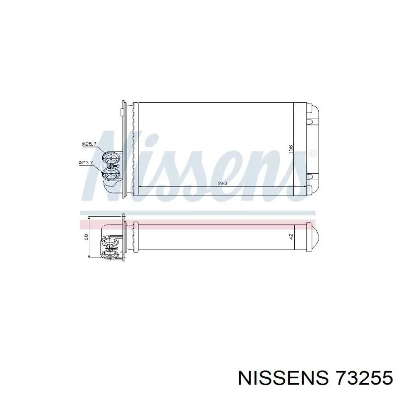 Радиатор печки 73255 Nissens