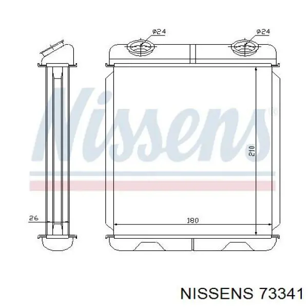 Радиатор печки (отопителя) Nissens 73341 цена, от 35.59 USD