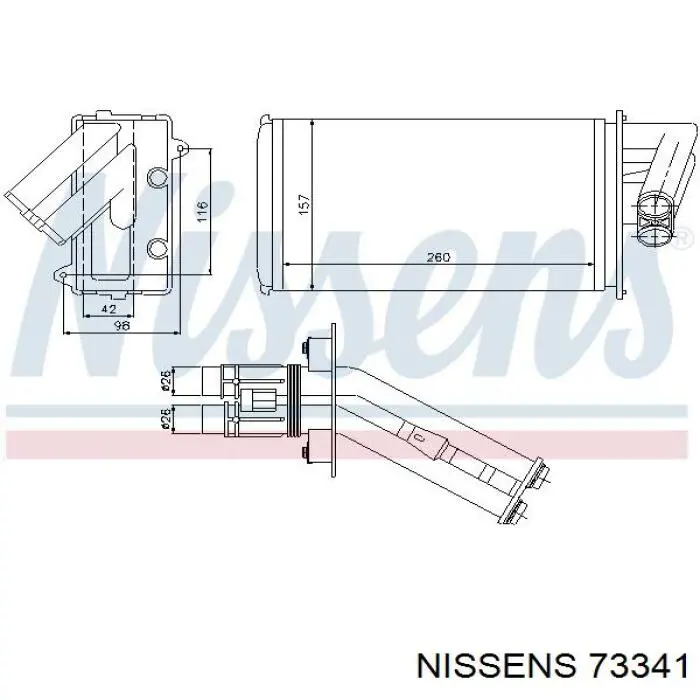Купить 73341 Nissens Радиатор печки