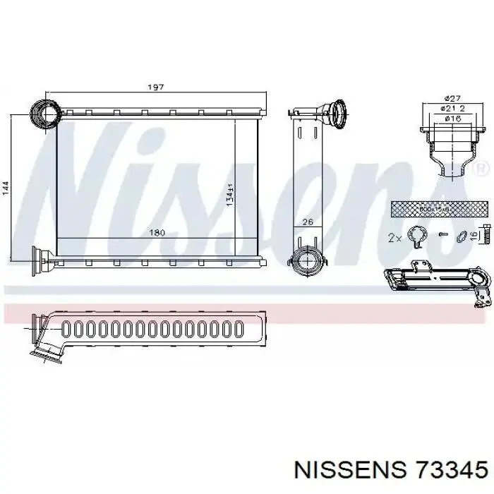 73345 Nissens radiador de forno (de aquecedor)