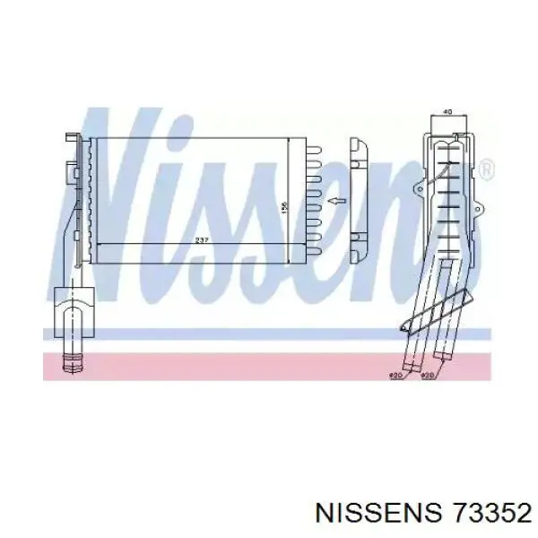 Radiador de calefacción 73352 Nissens