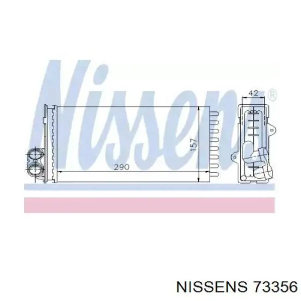 Радиатор печки 73356 Nissens