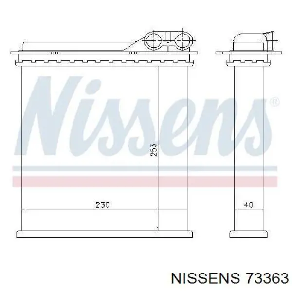 Радиатор печки 73363 Nissens