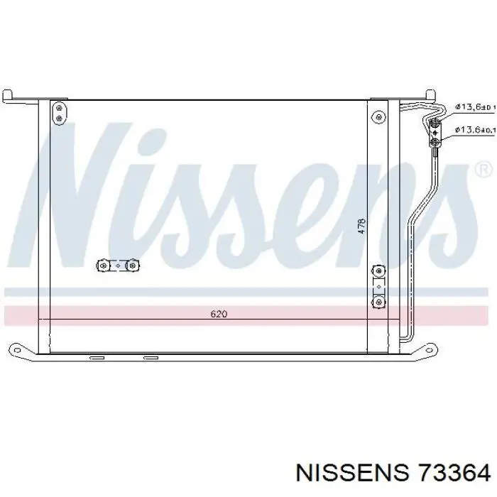 Радиатор печки 73364 Nissens